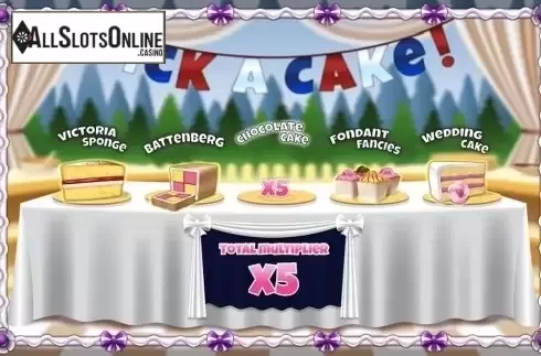 Bonus Game Screen. Splatter Cake from Mutuel Play