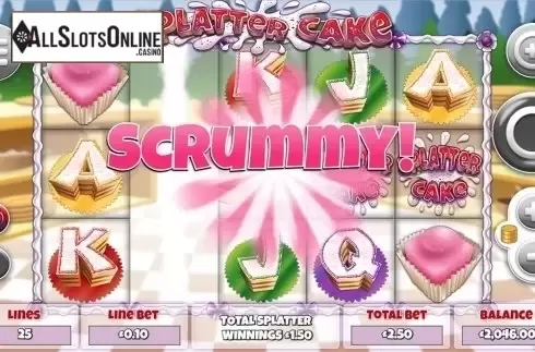 Win Screen . Splatter Cake from Mutuel Play