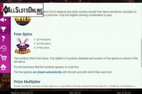 Paytable 2. Spooky Circus from Mobilots