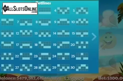 Paylines. Summer Smileys from Mobilots