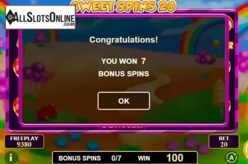 Free Spins Game screen