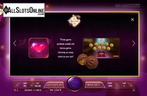 Features 2. The Chocolate Slot from We Are Casino