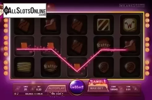 Win Screen. The Chocolate Slot from We Are Casino