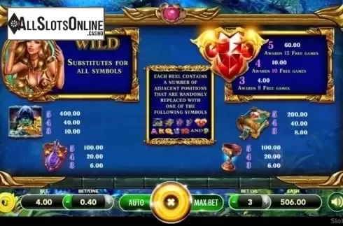 Paytable 1. Tiger Princess from SlotVision