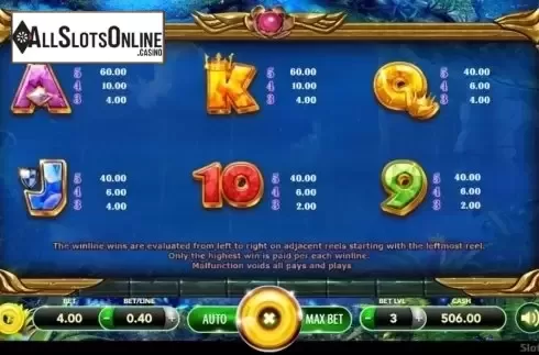 Paytable 2. Tiger Princess from SlotVision