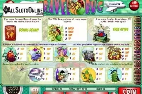 Screen2. Travel Bug from Rival Gaming