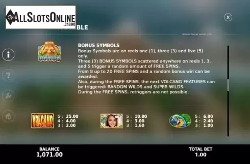 Features 3. Volcano Deluxe from StakeLogic