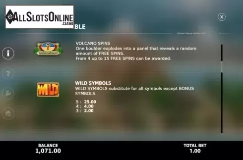 Features 2. Volcano Deluxe from StakeLogic