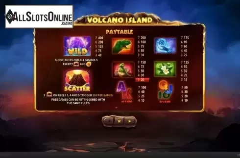 Symbols. Volcano Island from Skywind Group