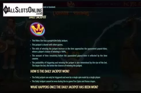 Progressive daily jackpot screen