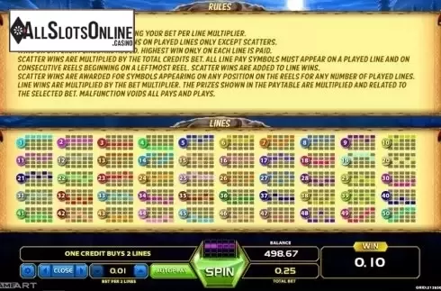 Paytable 3. Wolf Quest from GameArt