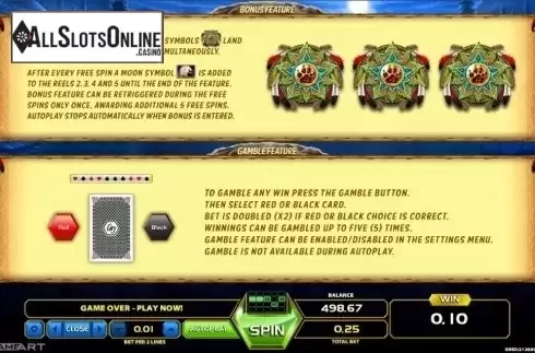 Paytable 2. Wolf Quest from GameArt