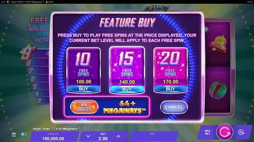 Hyper Strike Cash Megaways slot screenshot 2