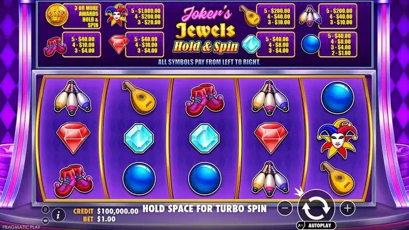 Joker's Jewels Hold & Spin slot screenshot 1