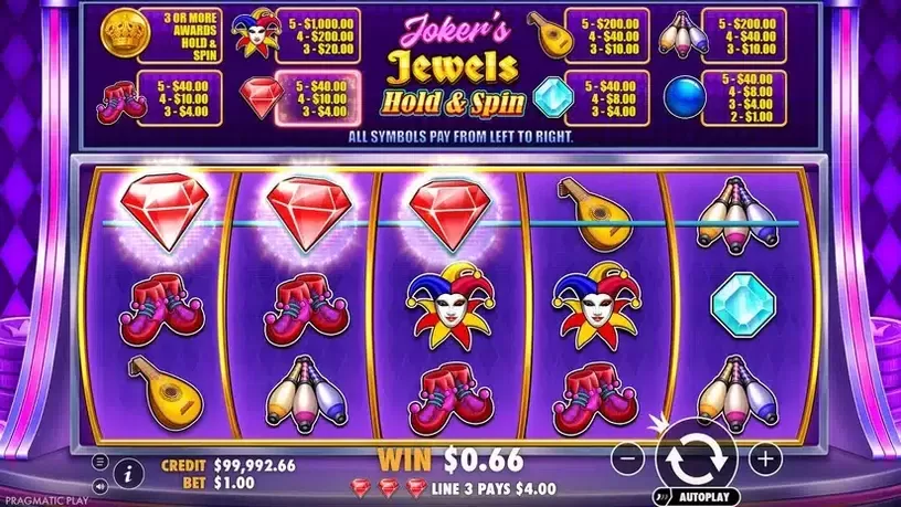 Joker's Jewels Hold & Spin slot screenshot 2