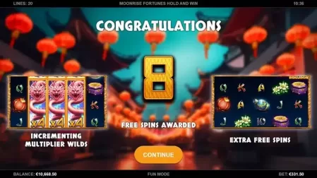 Moonrise Fortunes Hold & Win slot screenshot 2