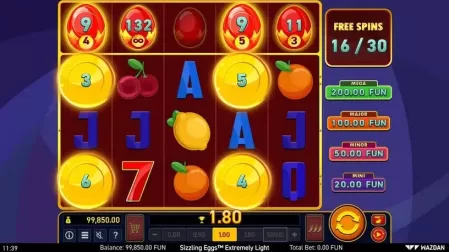 Sizzling Eggs™ Extremely Light slot screenshot 4