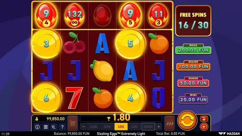 Sizzling Eggs™ Extremely Light slot screenshot 4