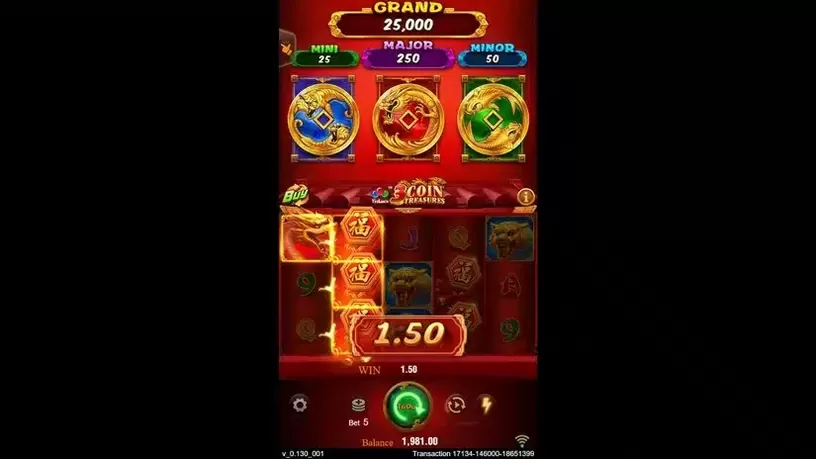 3 Coin Treasures slot screenshot 1