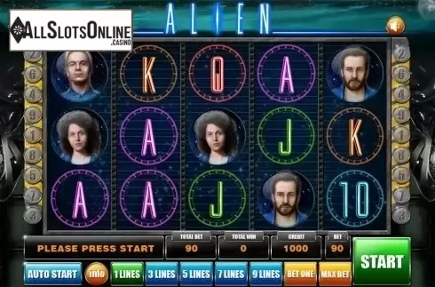 Reels screen. Alien from GameX
