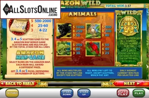 Screen2. Amazon WIld from Playtech