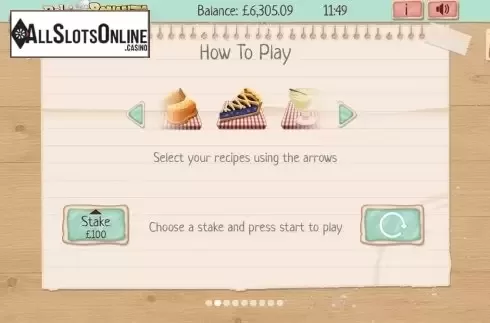 Paytable 2. Baking Bonanza from Slingo Originals