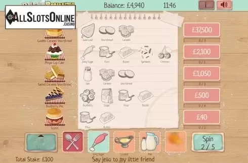 Game workflow. Baking Bonanza from Slingo Originals