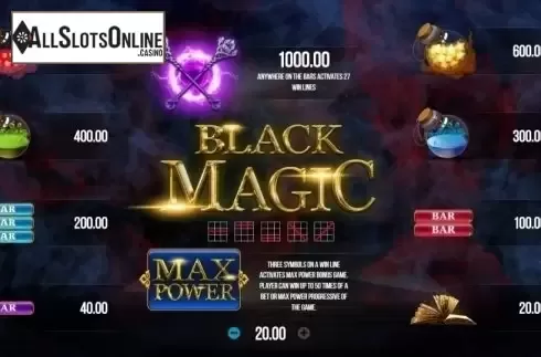 Paytable. Black Magic (SYNOT) from SYNOT