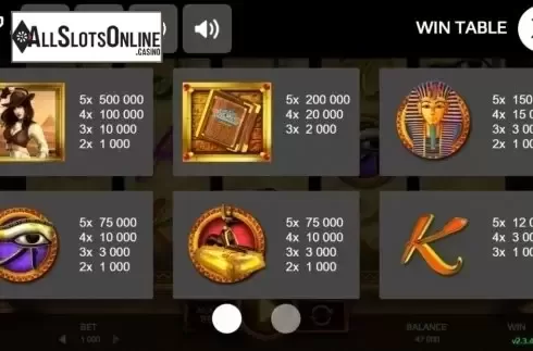 Paytable 1. Book of Mystery Deluxe from Promatic Games