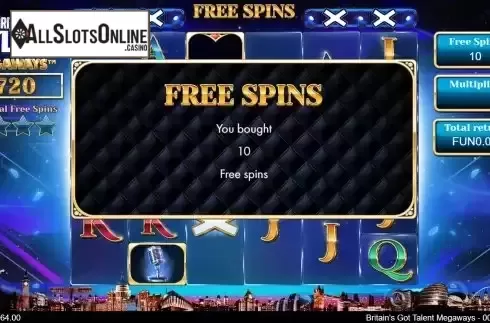 Free Spins Win Screen