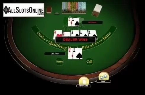 Game Screen. Caribbean Hold'em from Habanero