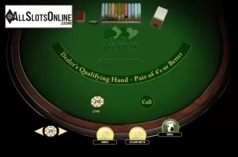 Game Screen. Caribbean Hold'em from Habanero