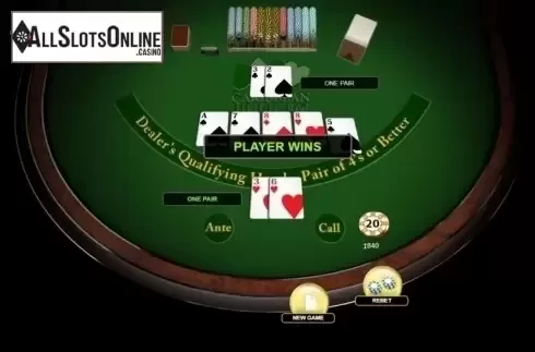 Game Screen. Caribbean Hold'em from Habanero
