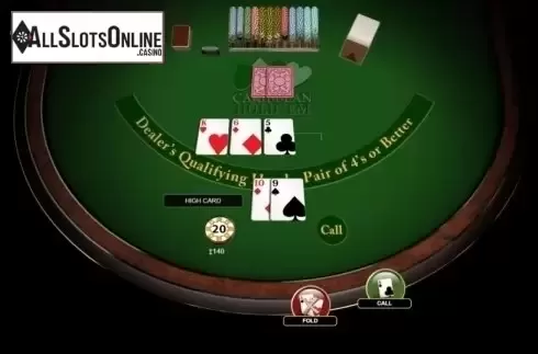Game Screen. Caribbean Hold'em from Habanero