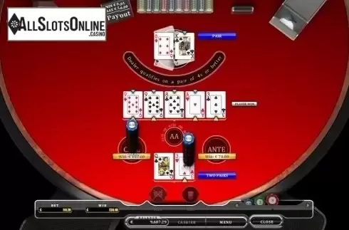 Game Screen. Casino Hold'em (Oryx) from Oryx