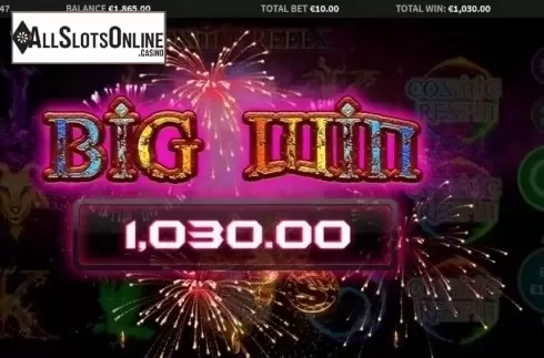 Big Win Screen. Cosmic Reels from MetaGU