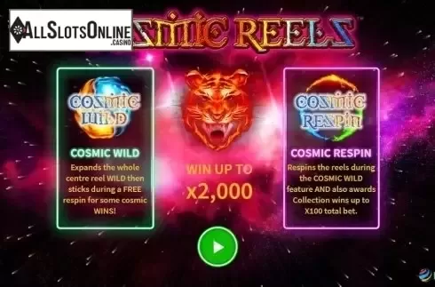 Start Screen. Cosmic Reels from MetaGU