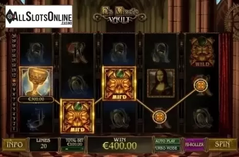 Win Screen . Da Vinci's Vault from Playtech