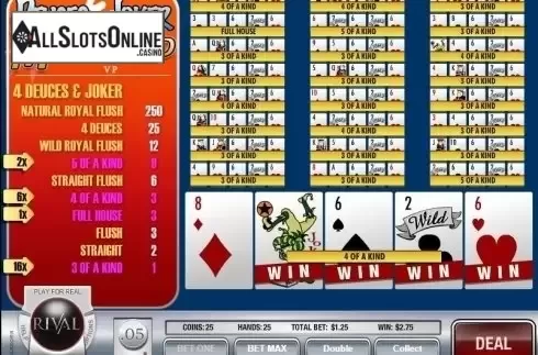 Game Screen 3. Deuces and Joker MH (Rival) from Rival Gaming