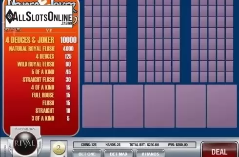 Game Screen 2. Deuces and Joker MH (Rival) from Rival Gaming