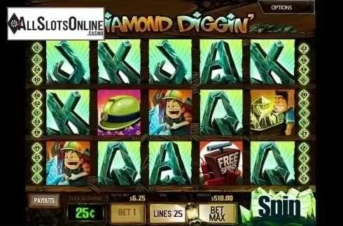 Reel screen. Diamond Diggin' from MultiSlot