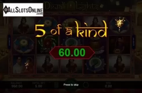 Win Screen . Diwali Lights from Indi Slots
