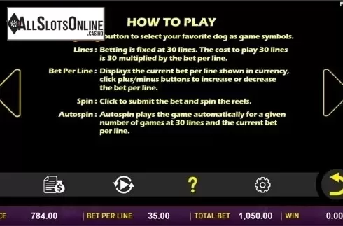 Paytable 6. Doggone Lucky from Aspect Gaming
