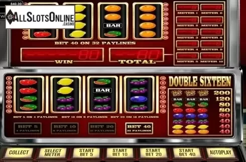 Win Screen . Double Sixteen from Betsoft
