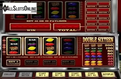 Game Workflow screen. Double Sixteen from Betsoft