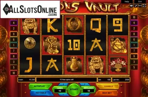 Reel Screen. Dragons Vault from Platin Gaming