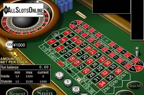Game workflow. European Roulette (RTG) from RTG