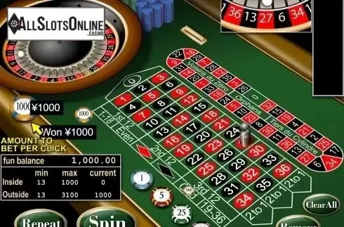 Win screen. European Roulette (RTG) from RTG