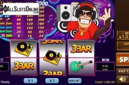 Reels screen. Fa Fa Monkey from PlayStar