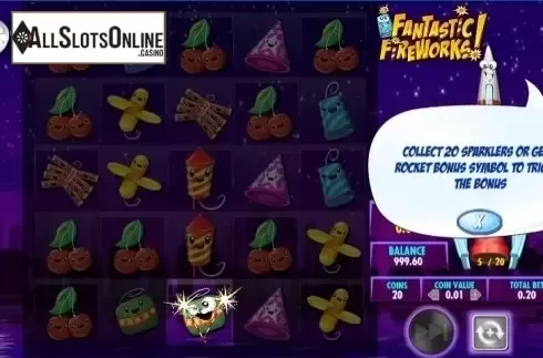 Win screen. Fantastic Fireworks! from IGT